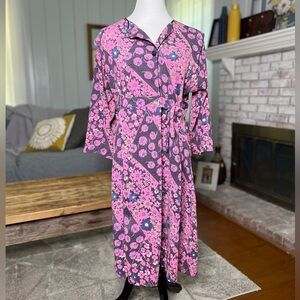 EUN JIN Fashion faux wrap floral dress